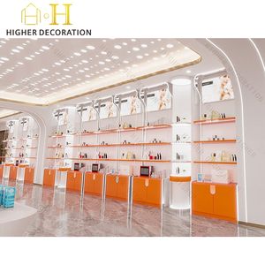 Présentoir cosmétique en bois personnalisé de conception de magasin de cosmétiques haut de gamme - Product Image 3