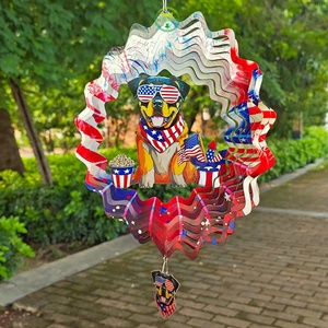 Molinetes de Viento Metálicos con Diseño de Perro Americano, Molinillo de Viento Colgante para Decoración de Exteriores, Molinillo de Viento de 12 Pulgadas para Adorno Navideño - Product Image 5