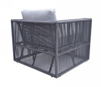Meilleure Vente : Ensemble de conversation d'extérieur en aluminium avec fauteuils, mobilier de patio OEM, ensemble de canapés en corde pour villa