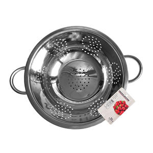 Colador de acero inoxidable de 28 cm, colador de cocina con malla apto para lavavajillas para frutas, verduras, alimentos, uso doméstico - Product Image 1