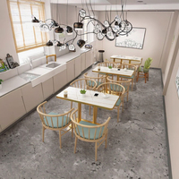Ensemble de salle à manger moderne Fast Food Cafe Banquette de restaurant en bois durable et métal et canapé avec tables et chaises de style panneau