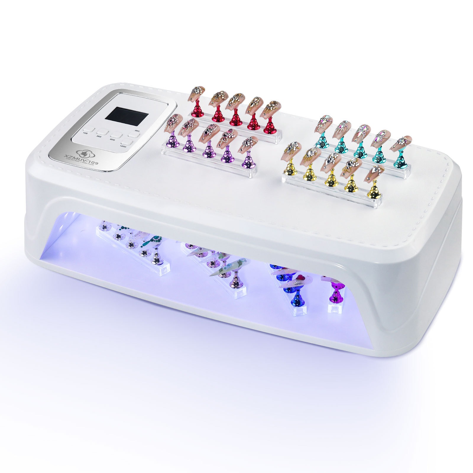 256W UV LED Lamp Professional Gel Nail Lamp for Handcrafted Wearable Nails 96 LED Dual Light Source with High Power Nail Dryer