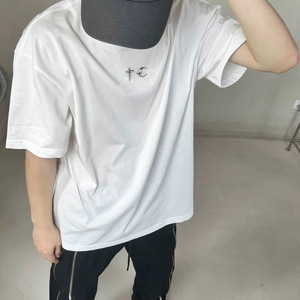 <span class=keywords><strong>Camisetas</strong></span> de Marca de Moda Estilo Americano para <span class=keywords><strong>Hombre</strong></span>, Diseño de Estrella y Luna Plateada, Estilo Urbano, Corte Holgado, <span class=keywords><strong>Camisetas</strong></span> de Verano de Algodón para <span class=keywords><strong>Hombre</strong></span> - Product Image 3