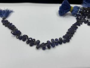 Cuentas de Iolita Natural Listas para Usar, Gotas Facetadas de Iolita Azul Natural - Product Image 2