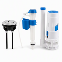 Pièces de rechange universelles pour réservoir de toilettes en ABS : Ensemble complet de valve de chasse et de remplissage avec commande manuelle pour toilettes traditionnelles