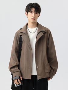 Chaqueta Americana Moderna Vintage Unisex, Corte Holgado, Resistente al Viento, Estilo Casual Refinado, Cierre de Cremallera, para Invierno - Product Image 5