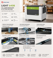 Mesin Pemotong dan Pengukir Laser CO2 640 Kecepatan Tinggi untuk Akrilik, Kayu, Kristal, Karet, Batu, Kertas AI/BMP/PLT Otomatis CNC