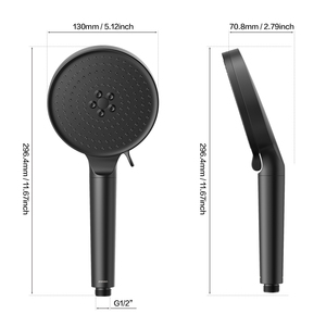 Pommeau de douche en acier inoxydable ABS lisse avec jet réglable pour salle de bain - Product Image 1