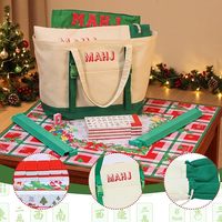 Set di Mahjong Americano Rosso Natalizio da 160 Pezzi, Vendita all'Ingrosso di Set di Mahjong Verde per Regali, Miglior Prezzo Geling