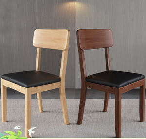 Sillas de comedor de madera de estilo minimalista, muy vendidas, con cojines capitoné, muebles de restaurante, sillas de cuero personalizadas. - Product Image 2