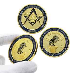 Pièce commémorative personnalisée en alliage de zinc plaqué or, double face, émail 3D, figurine d'animal, logo métallique, pièces de défi - Product Image 1