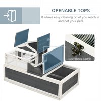 Bo Wan Gate Cage en bois écologique gris, neuve, motif uni, terrarium pour animaux de compagnie, boîte d'élevage avec fermeture à bouton et plateau en plastique pour