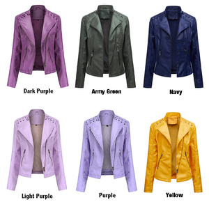 TONGYANG <span class=keywords><strong>giacca</strong></span> Casual in pelle PU <span class=keywords><strong>donna</strong></span> classica cerniera giacche da <span class=keywords><strong>moto</strong></span> corte cappotto Basic in morbida pelle sintetica autunno <span class=keywords><strong>donna</strong></span> - Product Image 5