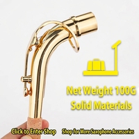 Alto Saxophone Bent Neck Brass Lacquer Replacement Neck with Natural Cork for Woodwind Repair