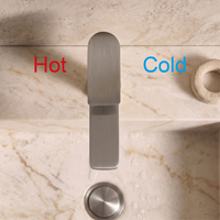 Robinet mélangeur sur colonne OEM CUPC, corps haut, nickel brossé moderne, acier inoxydable 304, monocommande, monotrou, pour salle de bain