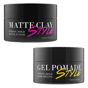 Custom Wholesale Pomade Hair Gel 24 Hours Long Lasting Strong Hold Hair Styling Wax