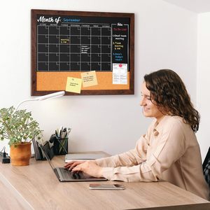 Calendario de Pizarra y Tablero de <span class=keywords><strong>Corcho</strong></span> Combinados, Tablero de Anuncios de 18 x 24 Pulgadas, Calendario Magnético de Pizarra para Pared - Product Image 6