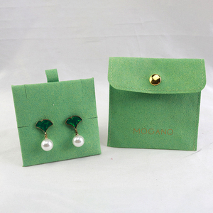 Most Popular Jewelry Packaging Velvet Hot Selling Custom Velvet Microfiber Jewelry Pouch Bag for Rings Pendants With Insert Pad - Product Image 1