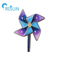 Épingle en métal arc-en-ciel moulin à vent revers chapeau casquette épingle à cravate insigne Roulette filature hélice broche broche personnalisée en émail moulinet
