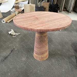 <span class=keywords><strong>Table</strong></span> de salle à manger ronde en travertin rouge naturel de luxe, <span class=keywords><strong>plateau</strong></span> ovale en <span class=keywords><strong>marbre</strong></span>, <span class=keywords><strong>table</strong></span> de <span class=keywords><strong>bistrot</strong></span> française pour restaurant, vente en gros - Product Image 2