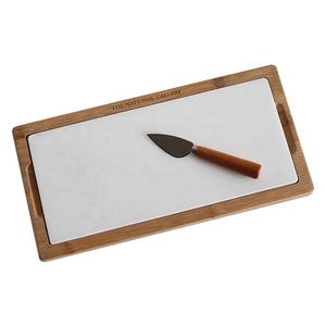 Juego de mesa de madera de bambú para cortar queso, juego de cuchillos de madera de mármol Natural hecho a mano - Product Image 6