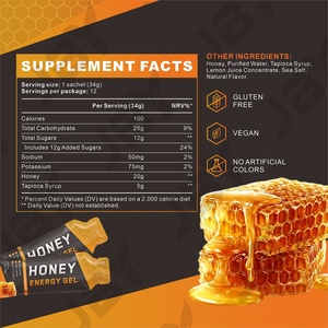 Gel Energetico al Miele Naturale JBY in Bustina, Gel <span class=keywords><strong>Sportivo</strong></span> Iperenergetico per Atleti, Allenamento, Corsa, Ciclismo, Nutrizione - Product Image 4