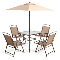 Meuble de salle à manger d'extérieur, avec plateau en verre carré, pour le café