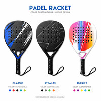 Raquette de padel en fibre de carbone 12K, noyau EVA 38 mm, cadre entièrement en carbone, logo personnalisé