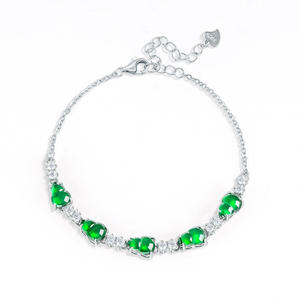 Bracelet en jade naturel vert gourde, bijoux pour femmes en argent S925, Design Original, breloque de style chinois D801 - Product Image 1