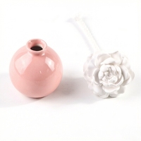 Usine en gros parfumé en céramique désodorisant porcelaine fleur décoration de la maison arôme parfum huile essentielle diffuseur de roseau