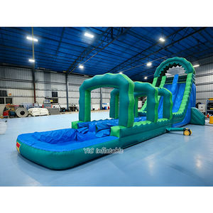 Nouveau design de toboggan aquatique gonflable commercial avec <span class=keywords><strong>piscine</strong></span>, toboggan gonflable en PVC résistant pour les fêtes et événements pour enfants - Product Image 1