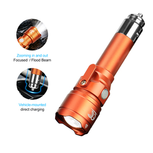 ไฟฉาย LED XML2 4 สี พร้อมที่ตัดเข็มขัดนิรภัยแบบซ่อน  ตัวกระจายแสงแบบนุ่มนวล สำหรับตั้งแคมป์ กรณีฉุกเฉิน  ชาร์จในรถยนต์ได้  ไฟฉายแบบชาร์จ USB-C - Product Image 1