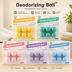 Boules désodorisantes pour chaussures, lot de 6, éliminateur d'odeurs longue durée, désodorisant pour chaussures, voiture, <span class=keywords><strong>armoire</strong></span> à chaussures, garde-robe et sac de sport - Product Image 2