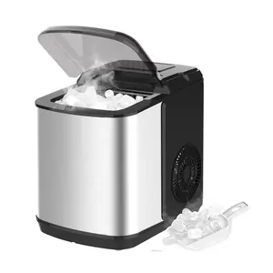 Ice Maker Machine Portable Ice Maker Ready in 6 Mins Compact Ice for Countertop Self-cleaning Function 26lbs/24h 9 Cubes Plastic