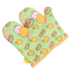 Hest resistant High temperature resistance oven mitts new style comfortable linen kitchen cooking baking oven mitt for kids