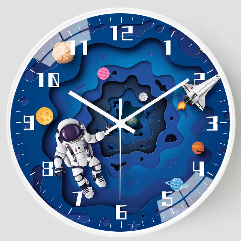 8 10 12 Inch Large Digital Wall Clock Big Blue Mural Timepiece For Children Bedroom Kitchen Office Home Electronics Decoration