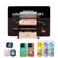 Impresora UV DTF Automática de 30x40cm con 2 Cabezales, Impresora de Inyección de Tinta UV Rollo a Rollo para Película A3 AB y Pegatinas de Vidrio para Patinetas
