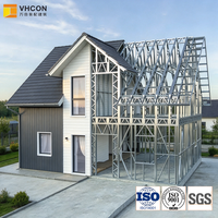 Villa en acier léger avec unité d'habitation autonome pour jardin, salle de bain privée, espace de vie ouvert, entrée sans obstacle pour familles multi-générations
