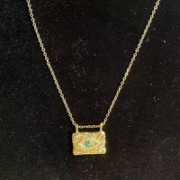 Nouveau pendentif oeil égyptien antique en acier inoxydable de l'horus plaqué or à la main collier oeil d'horus bijoux