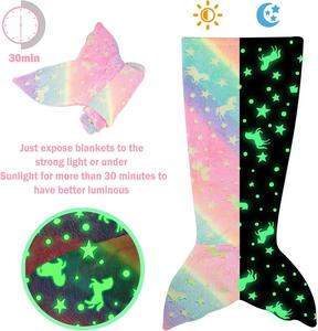 ผ้าห่มหางนางเงือกสำหรับเด็กผ้าห่มผ้าสักหลาดเนื้อนุ่มพิเศษแบบสวมใส่ได้ - Product Image 5