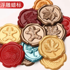 Étiquettes en cire gaufrée, sceaux personnalisés avec logo, pour enveloppes, sceaux décoratifs en cire - Product Image 1