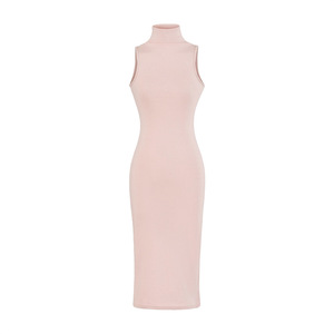 Vestido de cuello alto sin mangas estilo Pure Desire, vestido <span class=keywords><strong>VIP</strong></span> de primavera, nuevo, ajustado, adelgazante, de color liso, estilo Spice Girl, de longitud media. - Product Image 4