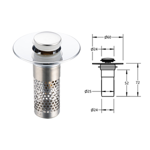 Moderno Universal Anti-olor Core Push <span class=keywords><strong>Lavabo</strong></span> Accesorios de baño Escurridor de piscina de acero inoxidable - Product Image 2