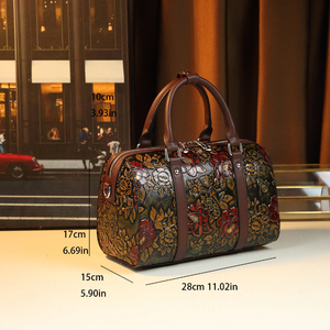 Borsa a Tracolla Portatile da Donna con Fiori Incisi in Stile Retrò - Product Image 6