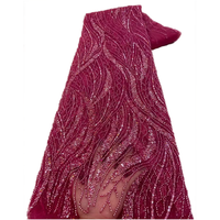 NI.AI luxe perlé Net dentelle tissu mariée fleur maille brodé paillettes dentelle tissu avec perles pour robes femmes