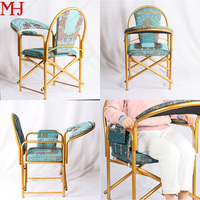 Chaise de prière musulmane rembourrée en métal, pliable, empilable, portable, durable, faite à la main, de marque YIJIN, vente en gros, promotion exceptionnelle