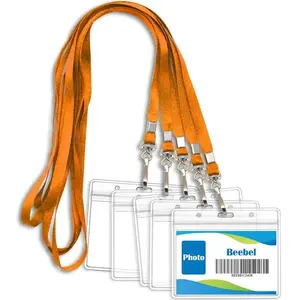 Promocionais Custom printable logo pescoço retrátil id badge reel plástico ID Card Holder Lanyards