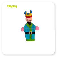 Ensemble de marionnettes royales en bois de 4 pouces pour enfants, marionnettes de doigt et de ventrilogie pour jeux d'imitation