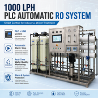 Système de traitement d'eau par osmose inverse (RO) monté sur châssis, contrôlé par PLC, 1000 LPH, automatique