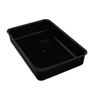 Vassoio Rettangolare per Banco da Macellaio 44x29 Cm Nero Formato A5 con Bordo Arrotondato Altezza 8,5 Cm Vassoio Portaoggetti - Product Image 1